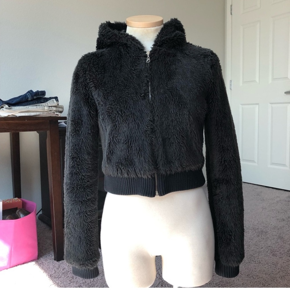 Frenchie Faur Fur Hooded Jacket